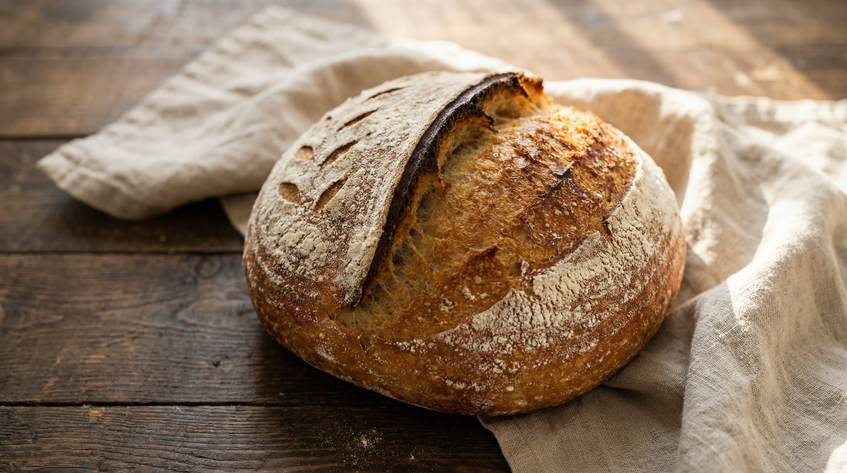 Freshly baked sourdough bread